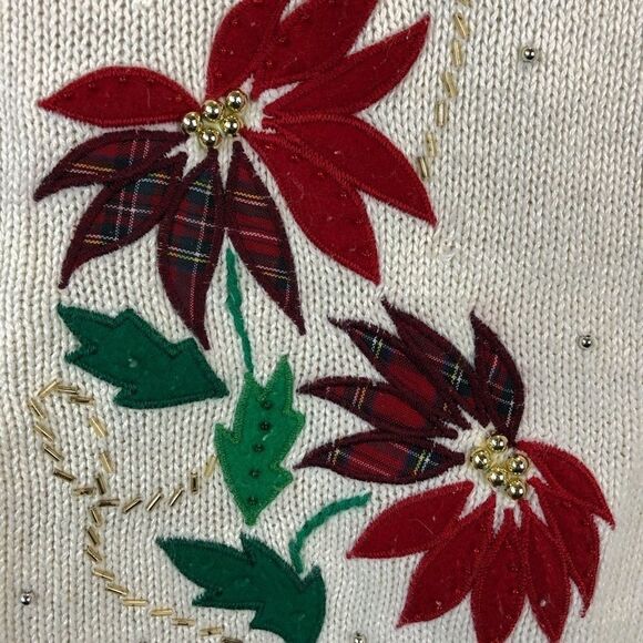 Bobbie Brooks Sleeveless Christmas Cardigan Size M - Picture 5 of 8